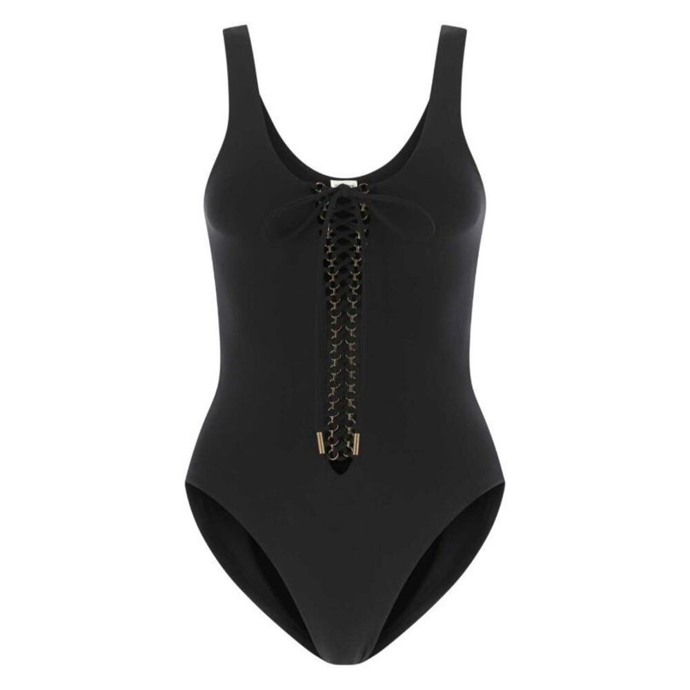 NWT Saint Laurent Size XS Maillot Saharienne Lace-Up One-Piece Swimsuit $1,400 - Picture 6 of 13